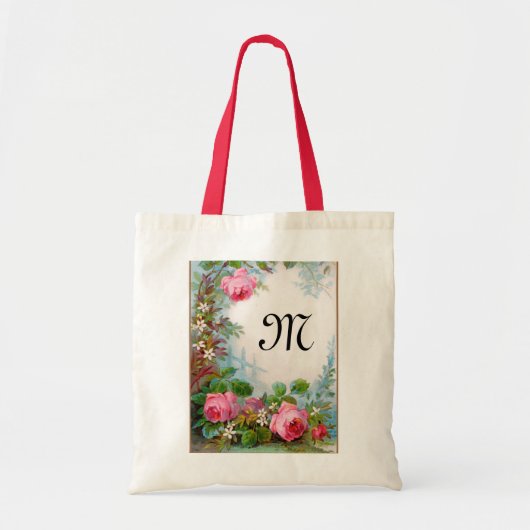 TOTE BAG MONOGRAME DE ROSES ET DE JASMINE (Devant)