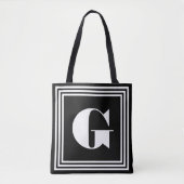 Tote Bag Monogramme 3 trames en gras | Noir et blanc (Devant)