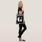 Tote Bag Monogramme 3 trames en gras | Noir et blanc (Sur le modèle)