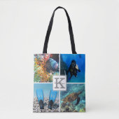 Tote Bag Monogramme 4 Nom du script photo Couleur personnal (Devant)