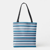 Tote Bag Monogramme à bandes multiples bleu et blanc (Dos)