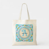 Tote Bag Monogramme à bordure de fleurs (Dos)