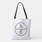 Tote Bag Monogramme à deux initiales moderne (Dos)