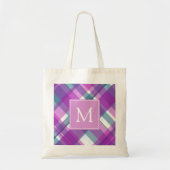 Tote Bag Monogramme à plis violet clair (Devant)