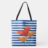 Tote Bag Monogramme à rayures bleu chic (Devant)