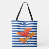 Tote Bag Monogramme à rayures bleu chic (Dos)