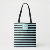 Tote Bag Monogramme à rayures simples modernes (Devant)