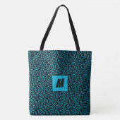 Tote Bag Monogramme Abstrait bleu gras (Devant)