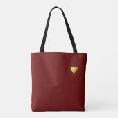 Tote Bag monogramme amour rouge foncé (Dos)