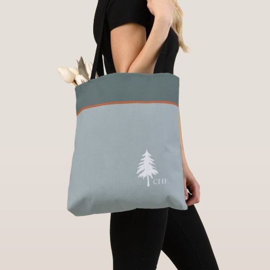 Tote Bag Monogramme Arbre vert Nature inspirée (De près)
