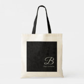 Tote Bag Monogramme argenté sur Damas noir (Dos)