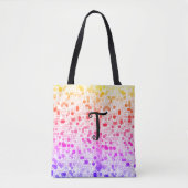 Tote Bag Monogramme Art Déco Cercles Colorés (Devant)