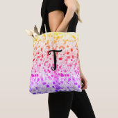 Tote Bag Monogramme Art Déco Cercles Colorés (De près)