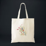 Tote Bag monogramme B floral wedding printemps Baby Shower<br><div class="desc">***ce design fait partie d'une collection***</div>