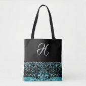 Tote Bag Monogramme Black White Elegant Water Bulle (Devant)