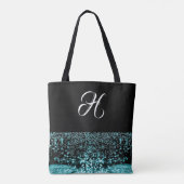 Tote Bag Monogramme Black White Elegant Water Bulle (Dos)