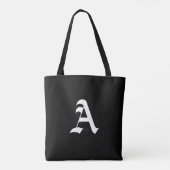 Tote Bag monogramme blanc A sur noir (Dos)