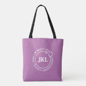 Tote Bag Monogramme blanc violet moderne Stéthoscope Infirm (Dos)