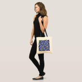 Tote Bag Monogramme bleu et blanc chic d'impression de (Devant (modèle))