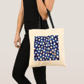 Tote Bag Monogramme bleu et blanc chic d'impression de (Devant (produit))