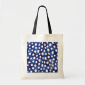 Tote Bag Monogramme bleu et blanc chic d'impression de (Devant)