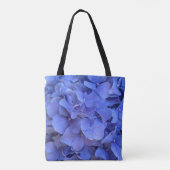 Tote Bag Monogramme bleu periwinkel élégant hydrangée flora (Dos)