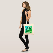 Tote Bag Monogramme Bleu & Vert Dolphins Océan | (Devant (modèle))