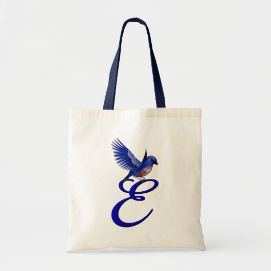 Tote Bag Monogramme Bluebird Initiale E Élégant (Devant)