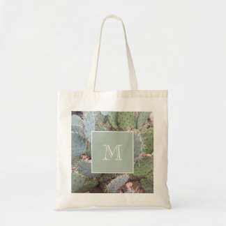 Tote Bag Monogramme botanique de Prickly Pear Cactus
