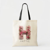 Tote Bag Monogramme Botanique Nom Personnalisé pour Enterre (Devant)