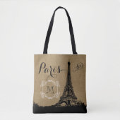 Tote Bag Monogramme bronzage de toile de jute de Tour (Devant)