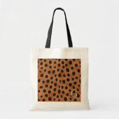 Tote Bag Monogramme brun chic d'impression de guépard (Devant)