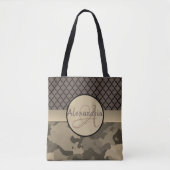 Tote Bag Monogramme Camo Brown personnalisé (Devant)