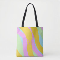 Monogramme Caribe Jaune, Bleu Clair, Rose, Menthe