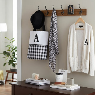 Tote Bag monogramme carreau noir