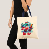 Tote Bag Monogramme Cartoon plan bleu | (Devant (produit))