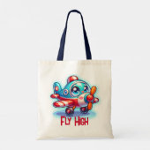 Tote Bag Monogramme Cartoon plan bleu | (Dos)