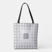 Tote Bag Monogramme Cercles Gris Moderne (Dos)