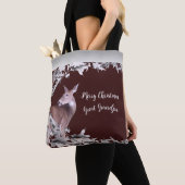 Tote Bag Monogramme Cerf Doe Argent Vins Feuille Cerisier R (De près)