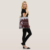 Tote Bag Monogramme Cerf Doe Argent Vins Feuille Cerisier R (Sur le modèle)