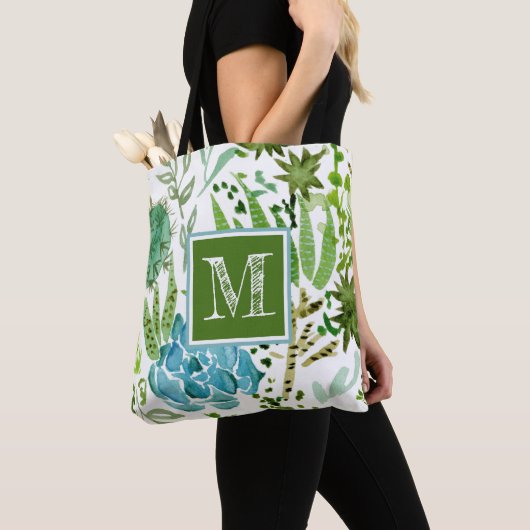 Tote Bag Monogramme | Champ I Succulent (De près)