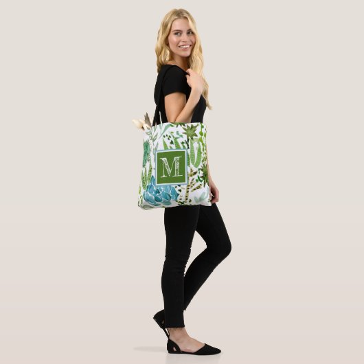 Tote Bag Monogramme | Champ I Succulent (Sur le modèle)