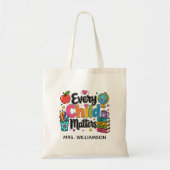 Tote Bag Monogramme Chaque Enfant Compte Professeur (Devant)