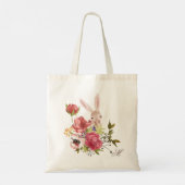 Tote Bag Monogramme Chic Lapin Floral Pâques (Dos)