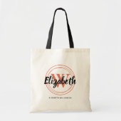 Tote Bag Monogramme Chic Terracotta Nom Initial Script (Devant)