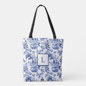Tote Bag Monogramme Chinoiserie Bleu (Dos)