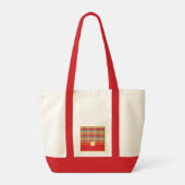 Tote Bag Monogramme chromé de Madras rouge (Dos)