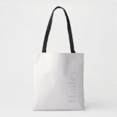 Tote Bag Monogramme Classic Élégant Minimal Ivory Blanc Nom (Devant)