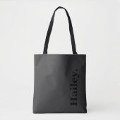 Tote Bag Monogramme Classic Élégant Minimal Nom noir (Devant)