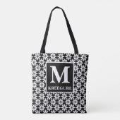 Tote Bag Monogramme Classic Serif BW Clematis (Dos)